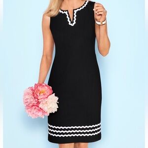 Talbots Rick-Rack Trim Ponte Shift Dress Size 10 Petite